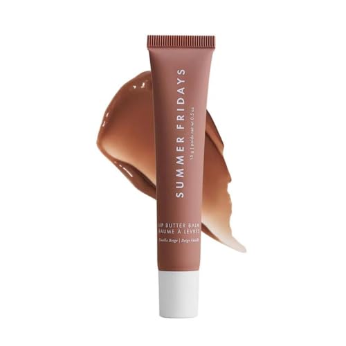 Summer Fridays Lip Butter Balm - Conditioning Lip Mask and Lip Balm for Instant Moisture, Shine and Hydration - Sheer-Tinted, Soothing Lip Care - Vanilla Beige (.5 Oz)