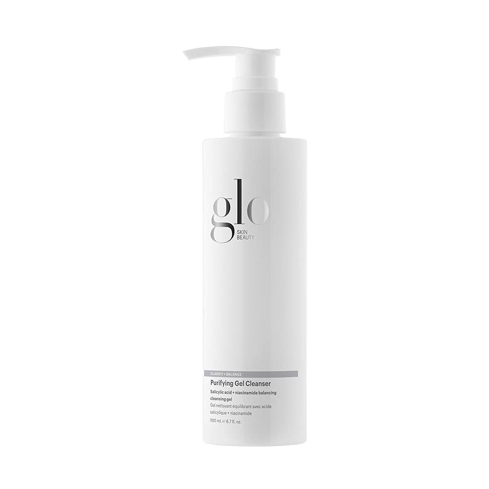 Glo Skin Beauty Purifying Gel Cleanser - Salicylic Acid + Niacinamide Face Wash Balances Skin, Targets Clogged Pores, Excess Oil & Breakouts - Gently Exfoliates & Minimizes Appearance of Fine Lines