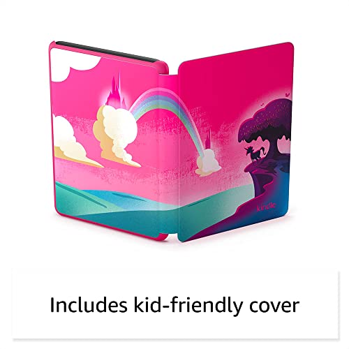 Kindle Kids (2022 release) – If it breaks, we will replace it, includes ad-free books, cover and adjustable light - Unicorn Valley