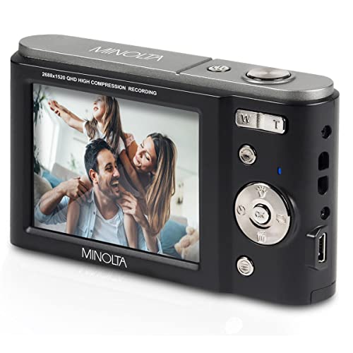 Minolta MND20 44 MP / 2.7K Ultra HD Digital Camera (Black)