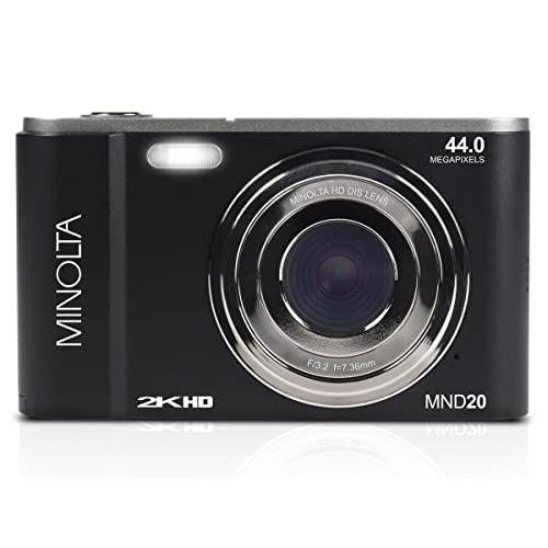 Minolta MND20 44 MP / 2.7K Ultra HD Digital Camera (Black)