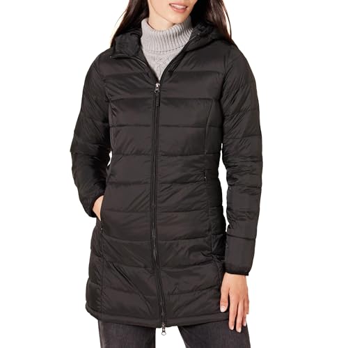 Amazon Essentials Women's Lightweight Water-Resistant Hooded Puffer Coat (Available in Plus Size), Black, XX-Large