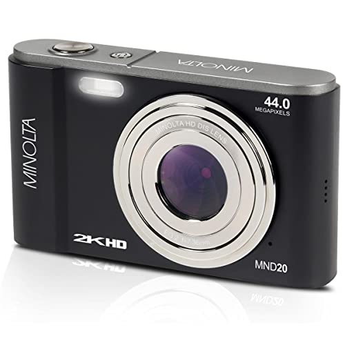 Minolta MND20 44 MP / 2.7K Ultra HD Digital Camera (Black)