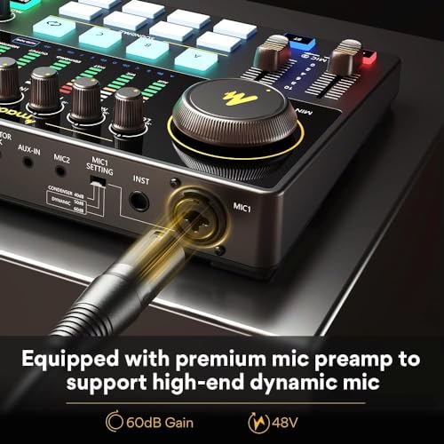 MAONO-MaonoCaster-Podcast Equipment Bundle for 2-includes All-in-one Audio Interface with Premium Mic Preamp, XLR Condenser Microphone, and 3.5MM Mic for Podcast Recording, Streaming, DJ (AME2 Duo)