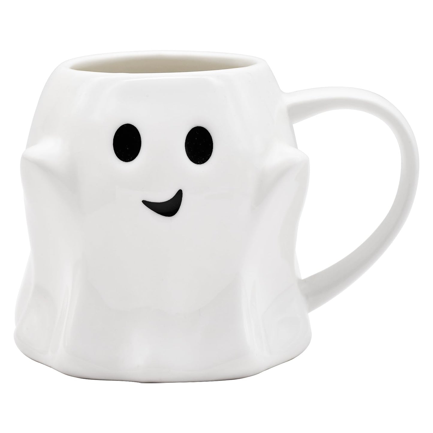 14 oz Halloween Ghost Coffee Mug - White Cute Ceramic Ghost Pattern Ghostface Mug Coffee Cup Halloween Accessories Birthday Gifts for Kids Adults