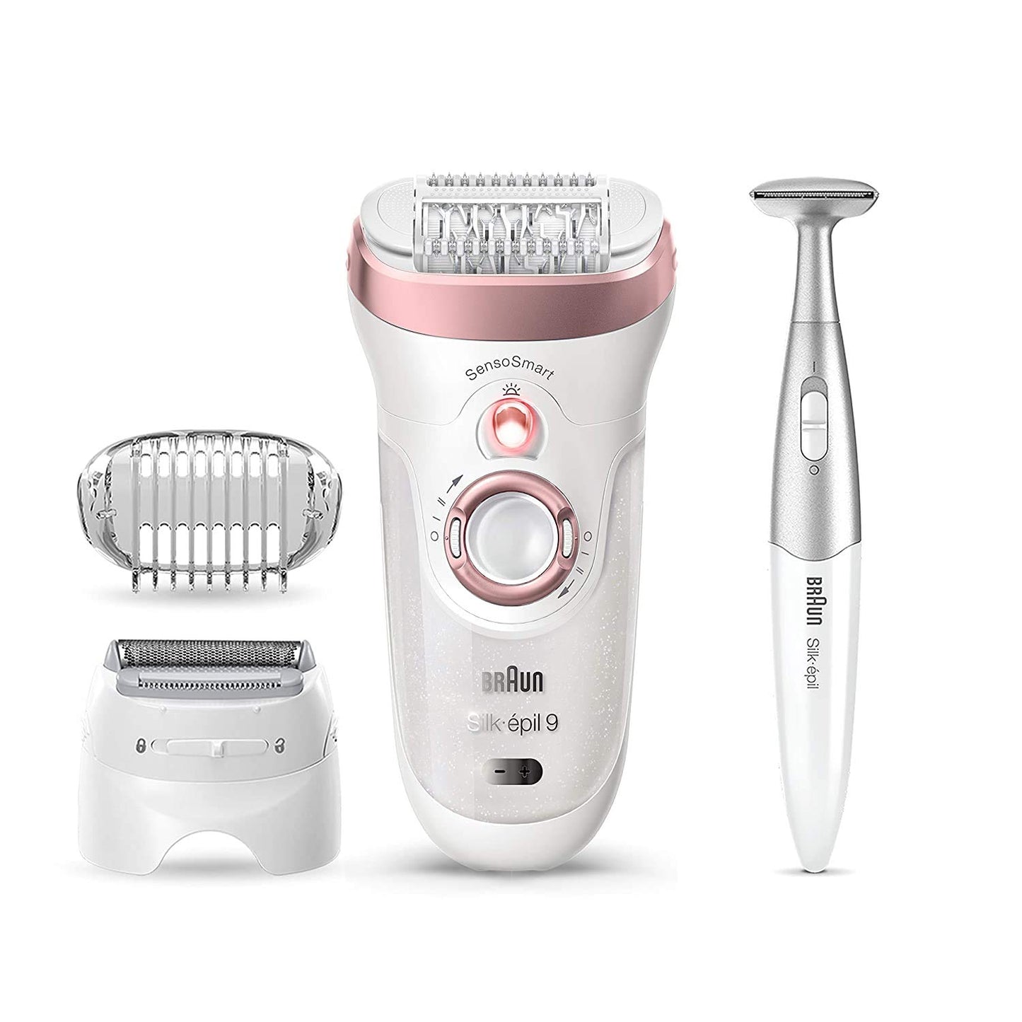 Braun Silk-épil 9 9-890, Facial Hair Removal for Women, Hair Removal Device, Bikini Trimmer, Womens Shaver Wet & Dry, Cordless and 7 Extras