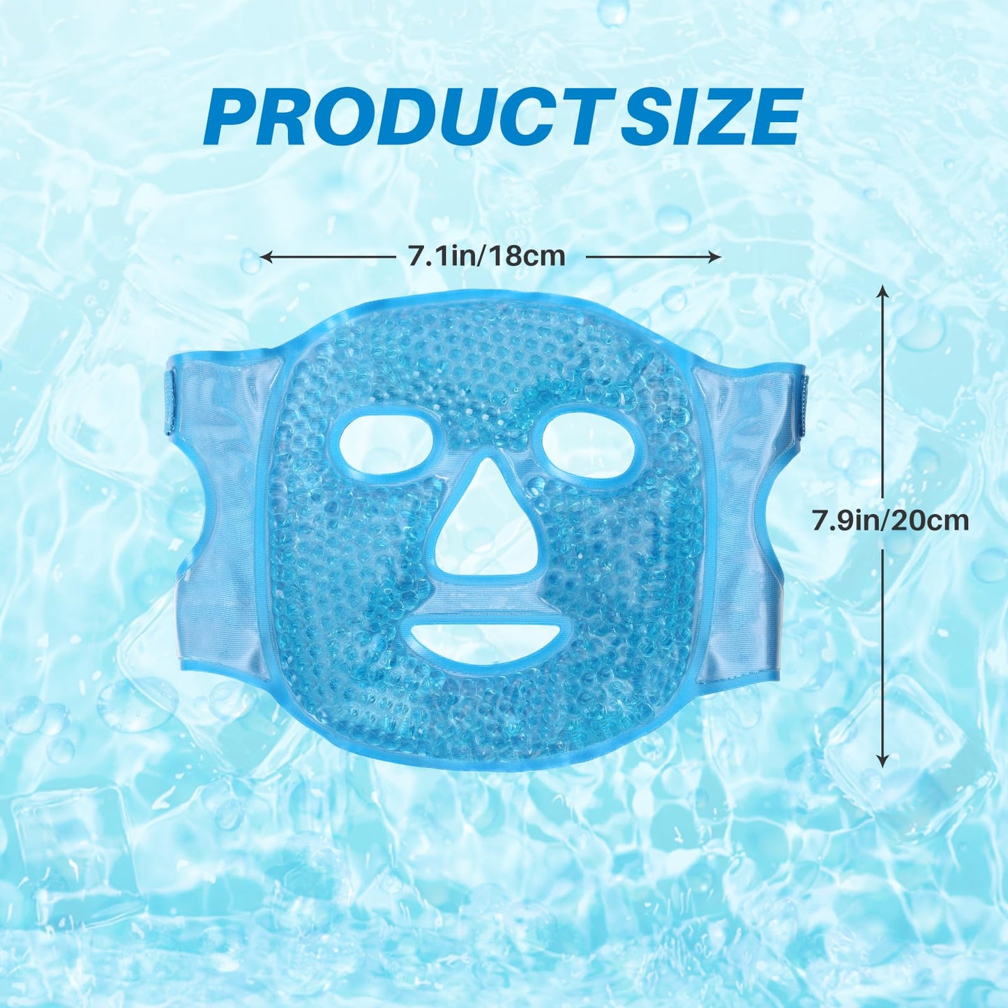 candyfouse Ice Pack Cold Face, Eye Masks Reduce Face Puff, Dark Circles, Reusable Cold Hot Gel Face Eye Mask, Suitable for Women Facial SPA, Ice Face Mask for Sleeping, Headaches (Blue Updated)