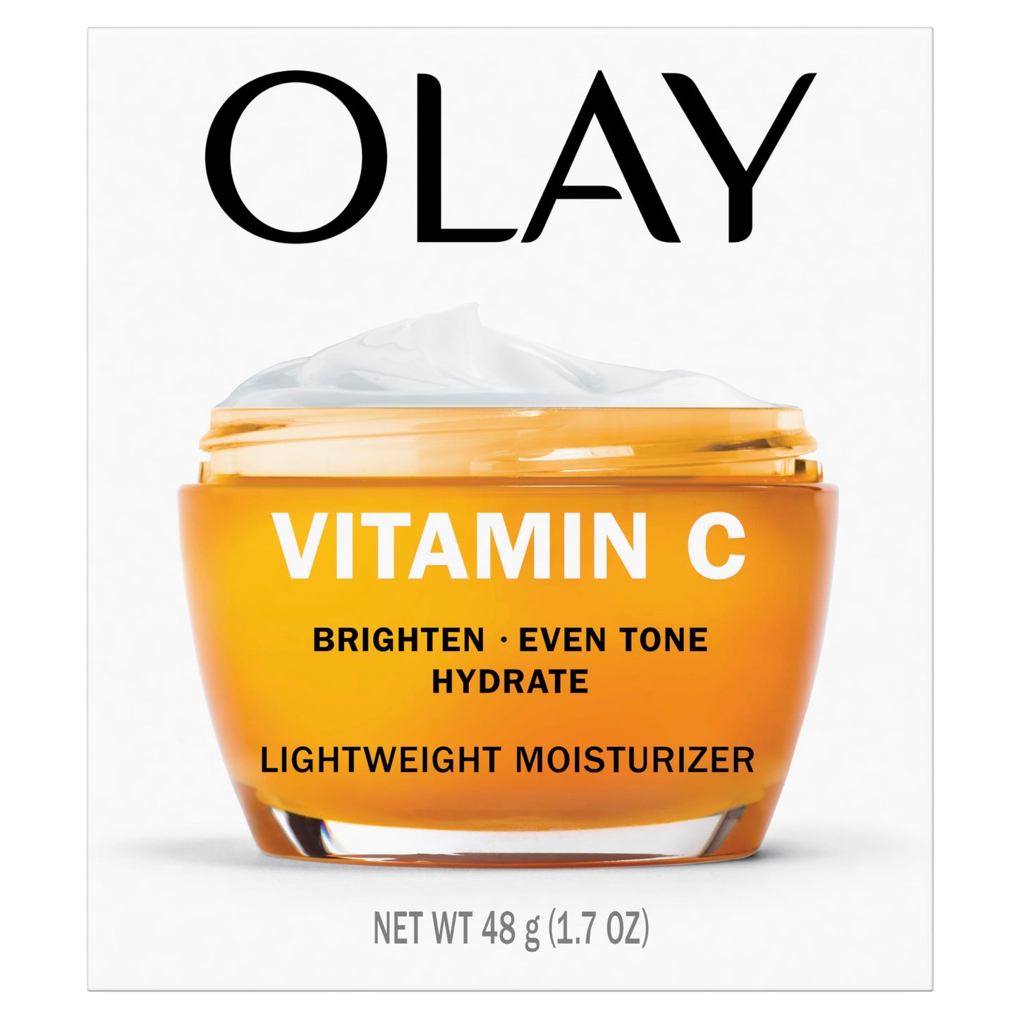 Olay Vitamin C Lightweight Face Moisturizer - Brighten - Even Tone - Hydrate - Lightweight Anti-Aging Cream for Dark Spots and Dry Skin, 1.7 oz