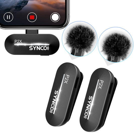 SYNCO 2 Mics Wireless Lavalier Microphone, USB-C Wireless Microphones for iPhone 15, Andriod Phone, P2XT Professional Lapel Mics for Tiktok, YouTube, Streaming, Vlog Video Recording, Type-C Devices