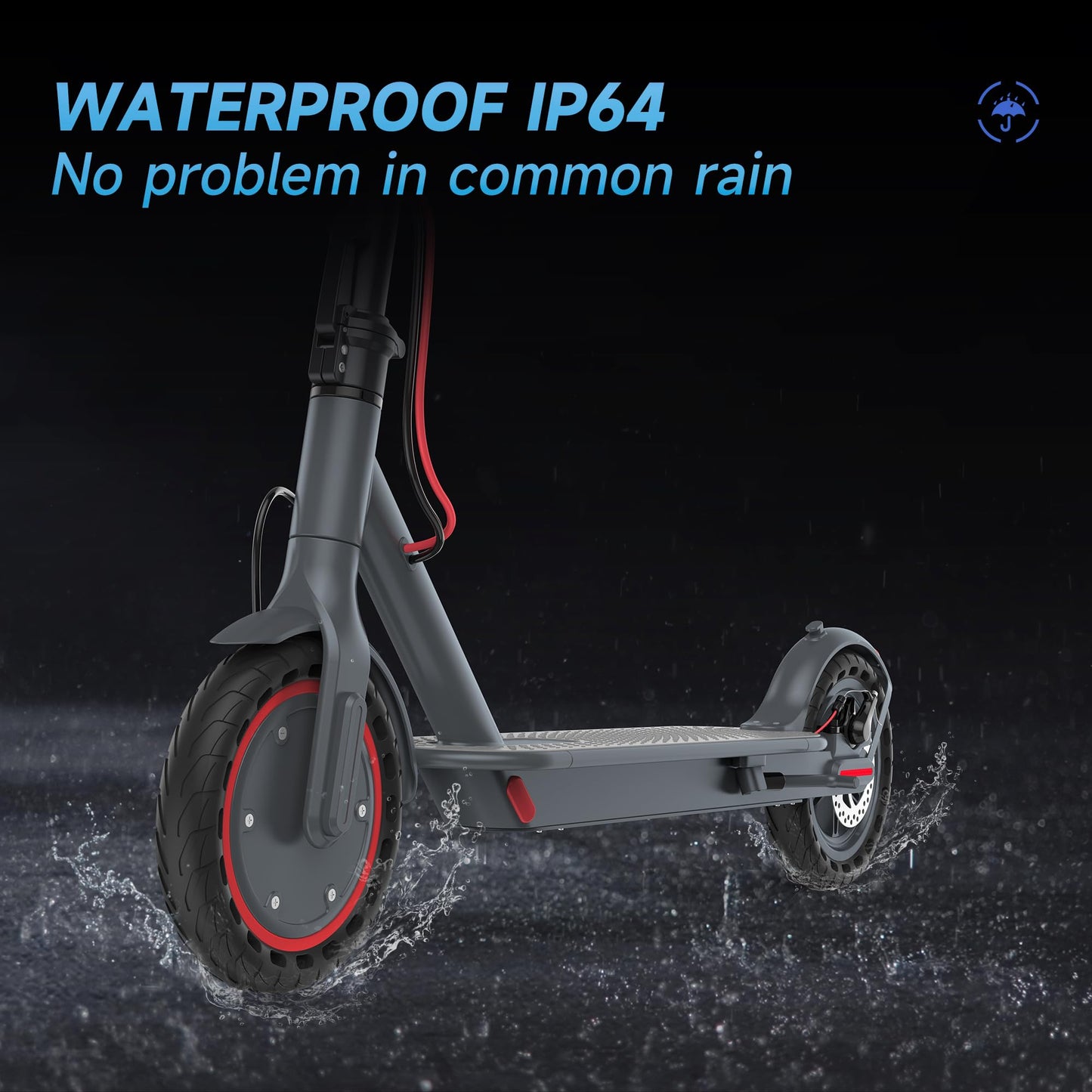 Electric Scooter - 8.5" Solid Tires, 350W Motor, Up to 19 MPH and 21 Miles Long-Range Portable Foldable Commuting Scooter for Adults with Double Braking System and App