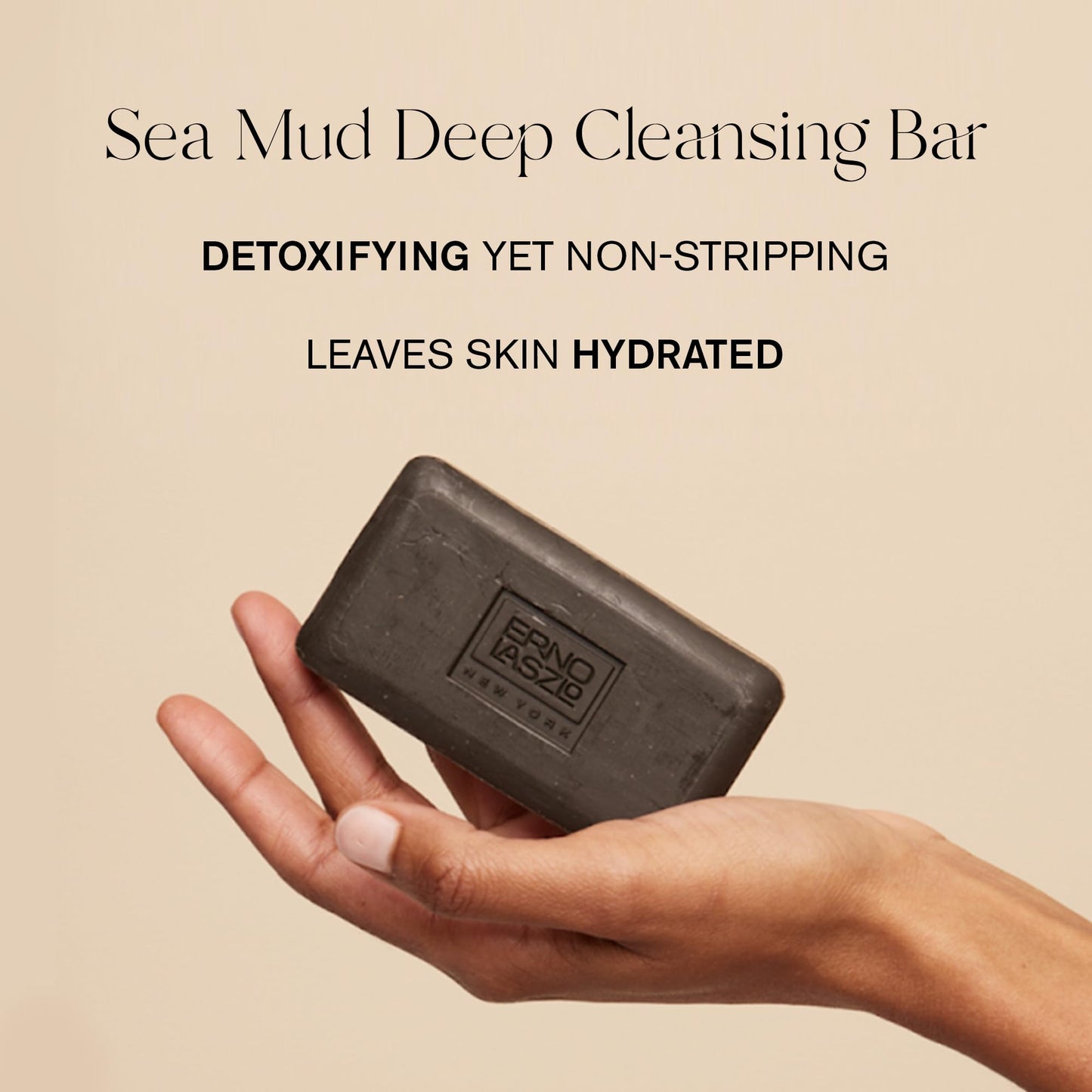 Erno Laszlo Sea Mud Deep Cleansing Bar for Skincare, Charcoal Cleansing Face Bar Purifies, Unclogs Pores, Absorbs Excess Oil, 3.4 Oz, Black