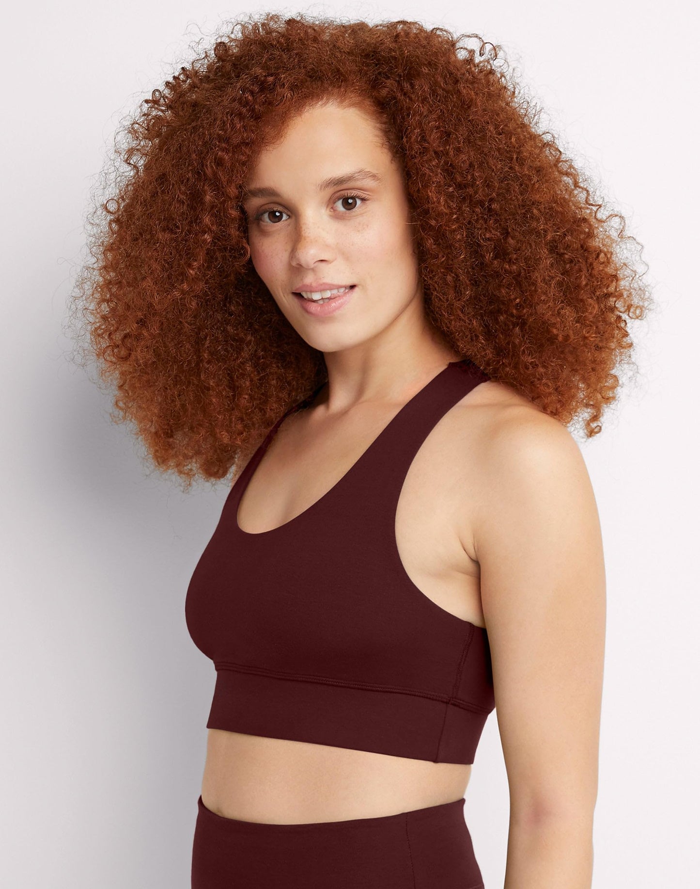 Hanes Originals Womens Longline Bralette, XS, Red River Clay