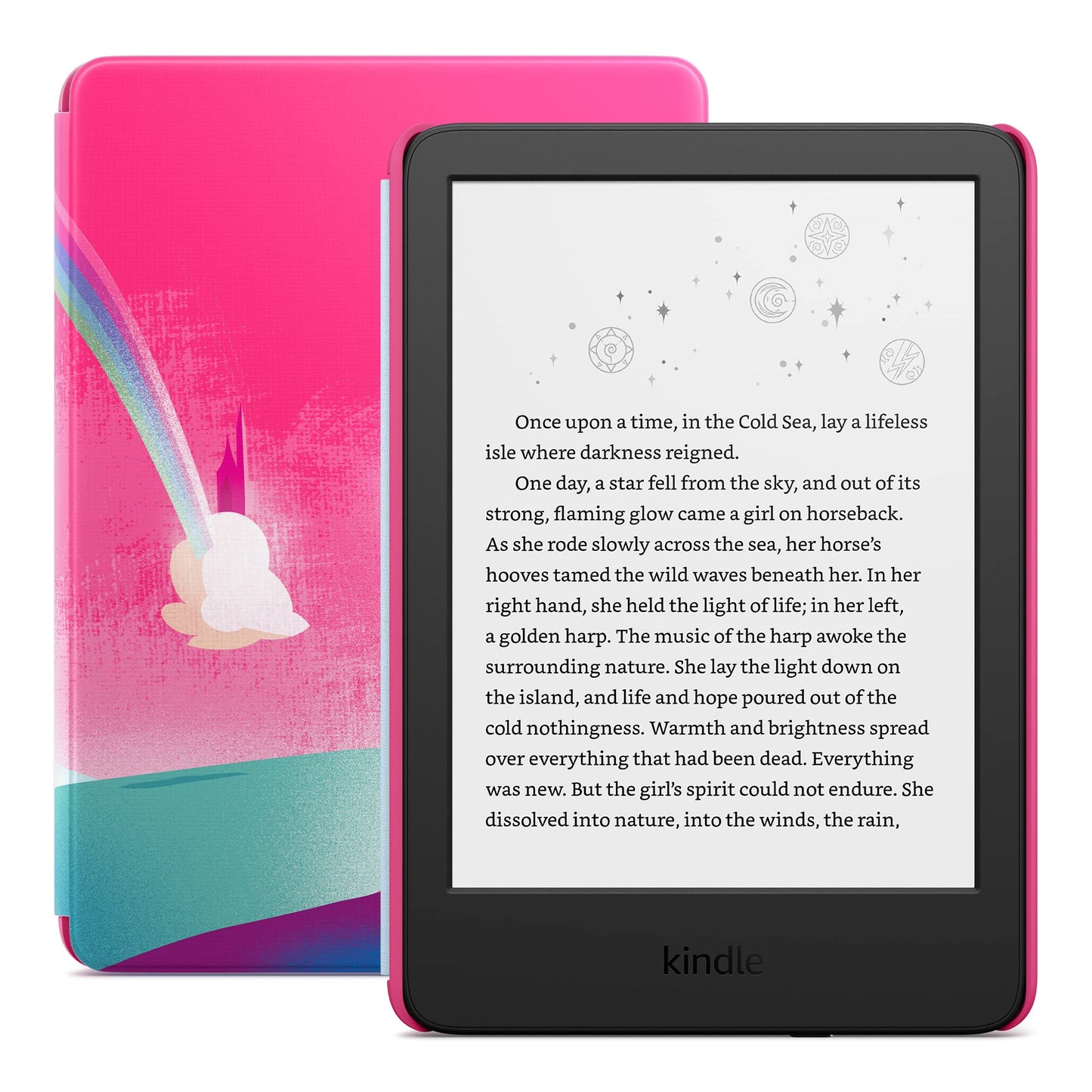 Kindle Kids (2022 release) – If it breaks, we will replace it, includes ad-free books, cover and adjustable light - Unicorn Valley