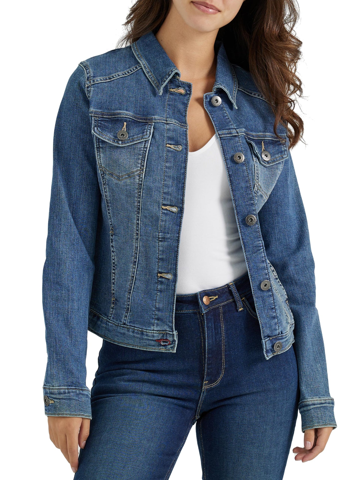 Wrangler Authentics Women's Stretch Denim Jacket, Blue, X-Small