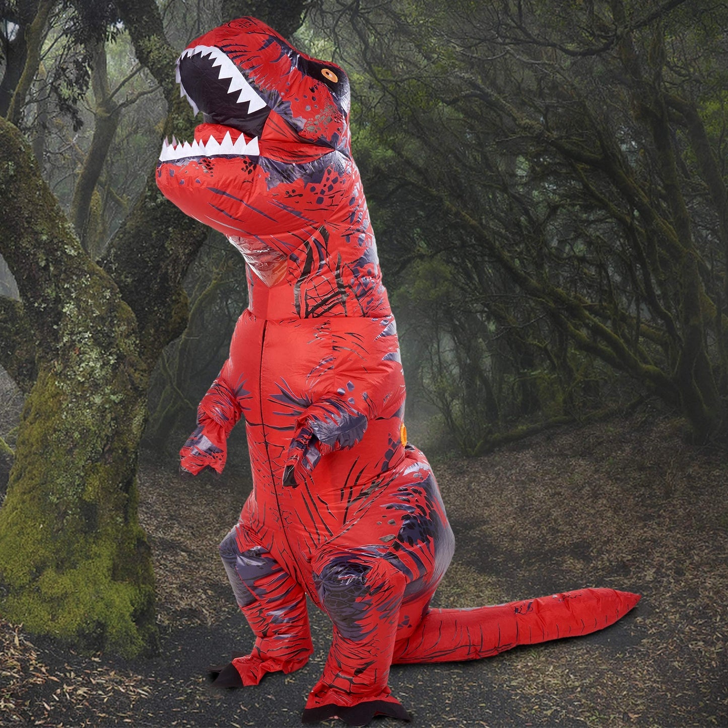 Lulu Home Halloween Dinosaur Costume, 7ft Tall T-Rex Inflatable Costume for Adult, Red